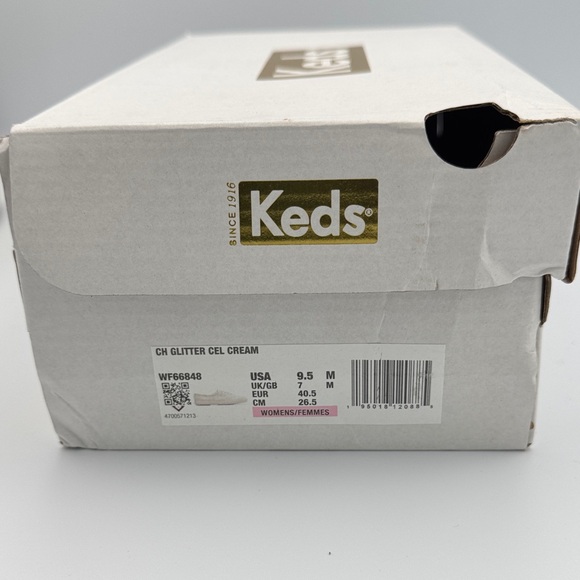 Keds Sparkly Sneakers, White, Size 9.5 - Picture 10 of 11